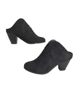 Pierre Dumas Women&#39;s 8.5 Black Faux Suede Mules Booties 2.75&quot; Cone Heel ... - $28.99 CAD