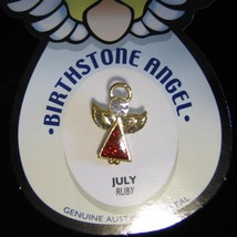 Angel Pin Ruby Birthstone July Austrian Crystal lapel hatpin gold - £3.14 GBP