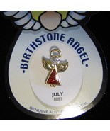 Angel Pin Ruby Birthstone July Austrian Crystal lapel hatpin gold - $3.95