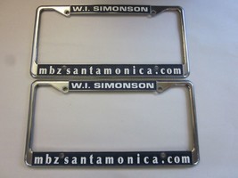 Pair of Vintage Santa Monica Mercedes-Benz Metal License Plate Frame Dealership - £71.58 GBP