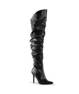 PLEASER Sexy 5&quot; High Heel Stilettos Black Scrunch Pointed Toe Thigh High... - €95,19 EUR