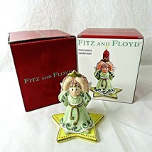 Fitz &amp; Floyd Angel Moon Beams Candle Holders Christmas 2003 Lot of 2 - £16.60 GBP