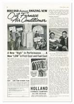 Print Ad Holland Furnace Air Conditioning Vintage 1937 3/4-Page Advertisement - £7.77 GBP