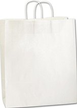 Kraft Paper Shoppers Queen 16 x 6 x 19.25&quot; 200 Count (White) - £126.46 GBP