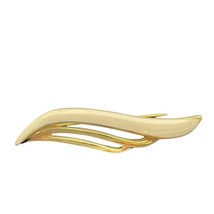 Monet Brooch 2 in Gold Ivory Enamel Wave Stick Pin - $18.81