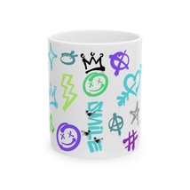 SMILE Vibrant Graffiti Ceramic Coffee Cup Mug Art Unique Gift Inspiratio... - $265.95 MXN+