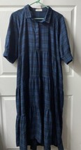 Natural Life Rebecca Short Sleeved Tiered Flannel Dress Womens Plus Size 2X - $39.55