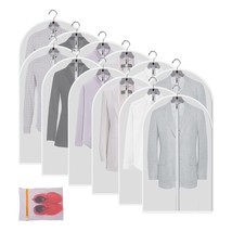 Clear Garment Bags Clothes Covers Protecting Dusts (Set Of 12) For Stora... - $40.84