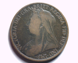 1899 Great Britain Queen Victoria 1 Penny Km 790 Fine+ F+ Nice Original 99c Ship - £3.86 GBP