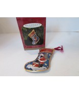 HALLMARK ORNAMENT 1997 SON TIN STOCKING W/RIBBON HANGER MIB 3.5&quot; - $3.91