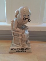 Vintage Kitsch Russ Berrie Figurine Statue World's Greatest Grandpa Retro 1970 - $14.25