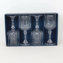 4 Longchamp Cristal d&#39;Arques Stemmed Wine Water Glasses Goblets Original Box - £30.93 GBP