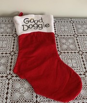 Good Doggie Angel Dog Red Velvet Christmas Stocking 18 In North Star Creations - £9.88 GBP