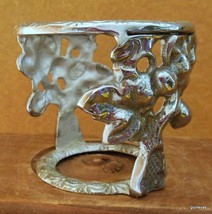 Silver Tone Stand for Balls 3 x 3&quot; Floral Made in India - £13.73 GBP