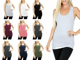 Womens Cotton Smooth Racerback Tank Top Stretch Workout Fitness Yoga Basic - £8.66 GBP+