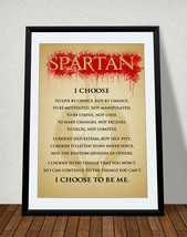 Spartan Warrior Poster Motivational Inspiration Quotes I Choose To Be Me Ver.2 - £20.20 GBP+