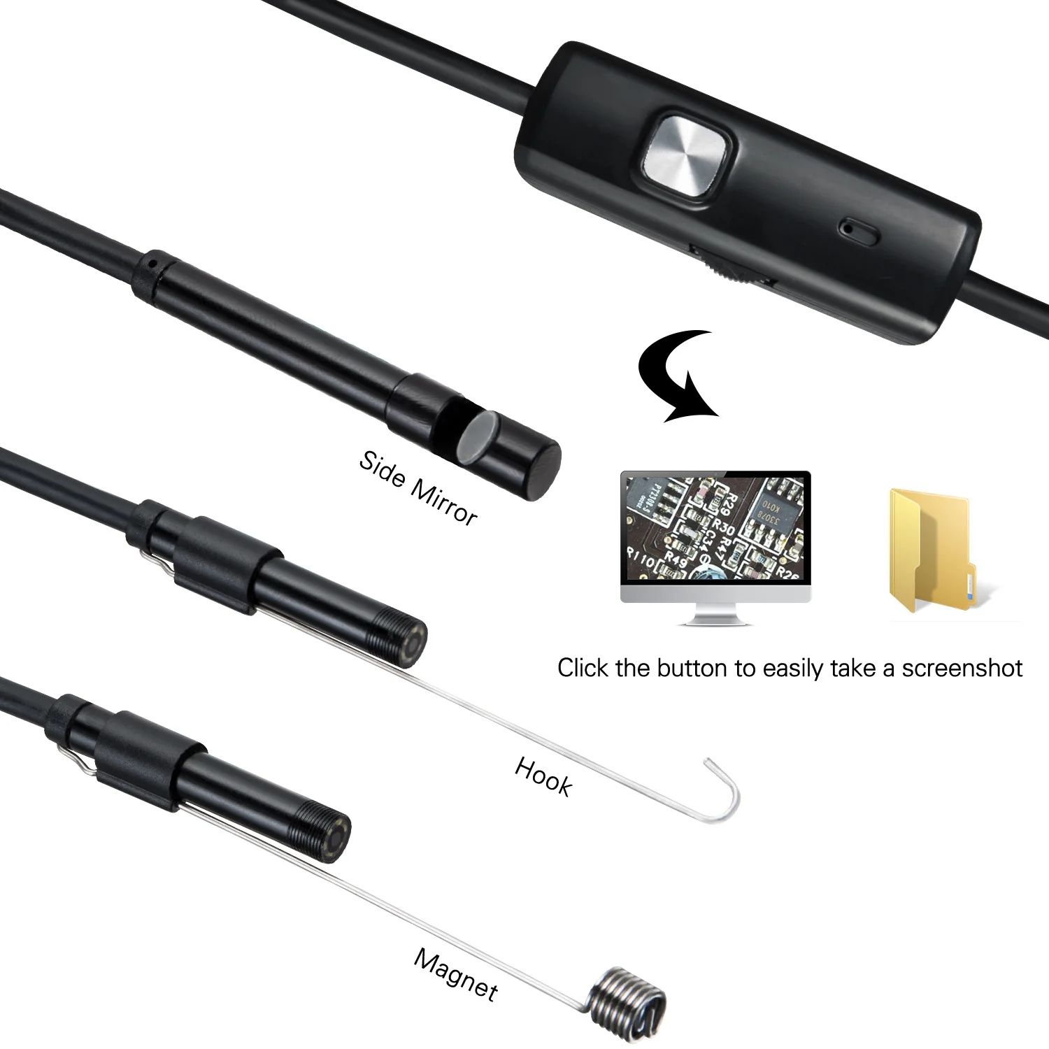 House Home 5.5 7MM Android EndoA 3 In 1 USB/Micro USB/Type-C BoreA Inspection Ca - £19.59 GBP