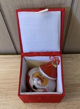 Vintage RARE Unique Santa Painted Glass Ornament in Satin Box - £21.41 GBP