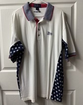 Antigua Golf Polo Mens Xtra Large Red White Blue Stars Stripes Embroidered Logo - £19.33 GBP