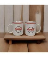 Vintage 2001 Coca Cola Cafe (Set of 2) Drinking Mugs Coffee Tea Gibson H... - $15.83