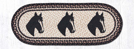 Earth Rugs OP-313 Horse Portrait Oval Patch Runner 13&quot; x 36&quot; - £35.60 GBP