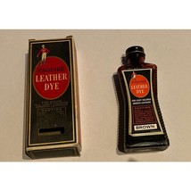 Esquire Brown Leather Dye Semi Full Bottle and Box VTG 1940 - 1950 (?) Shoe - £15.97 GBP