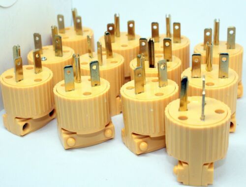 Lot of 12 NEMA 6-15P 220V/240V 15Amp Replacement Rewired Male Plug Flat ... - $28.97