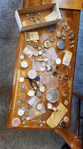 VTG 1960&#39;s 50s Watch Watchmaker Parts Drawer Dump LOT Movements hands pins plate - $47.49