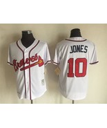 Braves #10 Chipper Jones Jersey Old Style Uniform White - €39,06 EUR