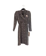 Vintage NWT 80s Paisley Print Dress Womens Size 6 S.L. Petites Black White - $920.34 MXN