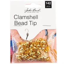 John Bead Clamshell Bead Tip 142/Pkg-Gold 1401148 - $9.27