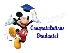 Mickey Mouse Graduation Edible Cake Image Cake Topper - £7.98 GBP+