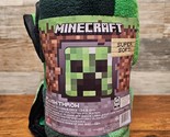 Minecraft Plush Throw Green Black 53&quot; x 53&quot; - Super Soft - New! - £15.23 GBP
