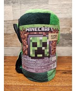 Minecraft Plush Throw Green Black 53&quot; x 53&quot; - Super Soft - New! - £15.21 GBP