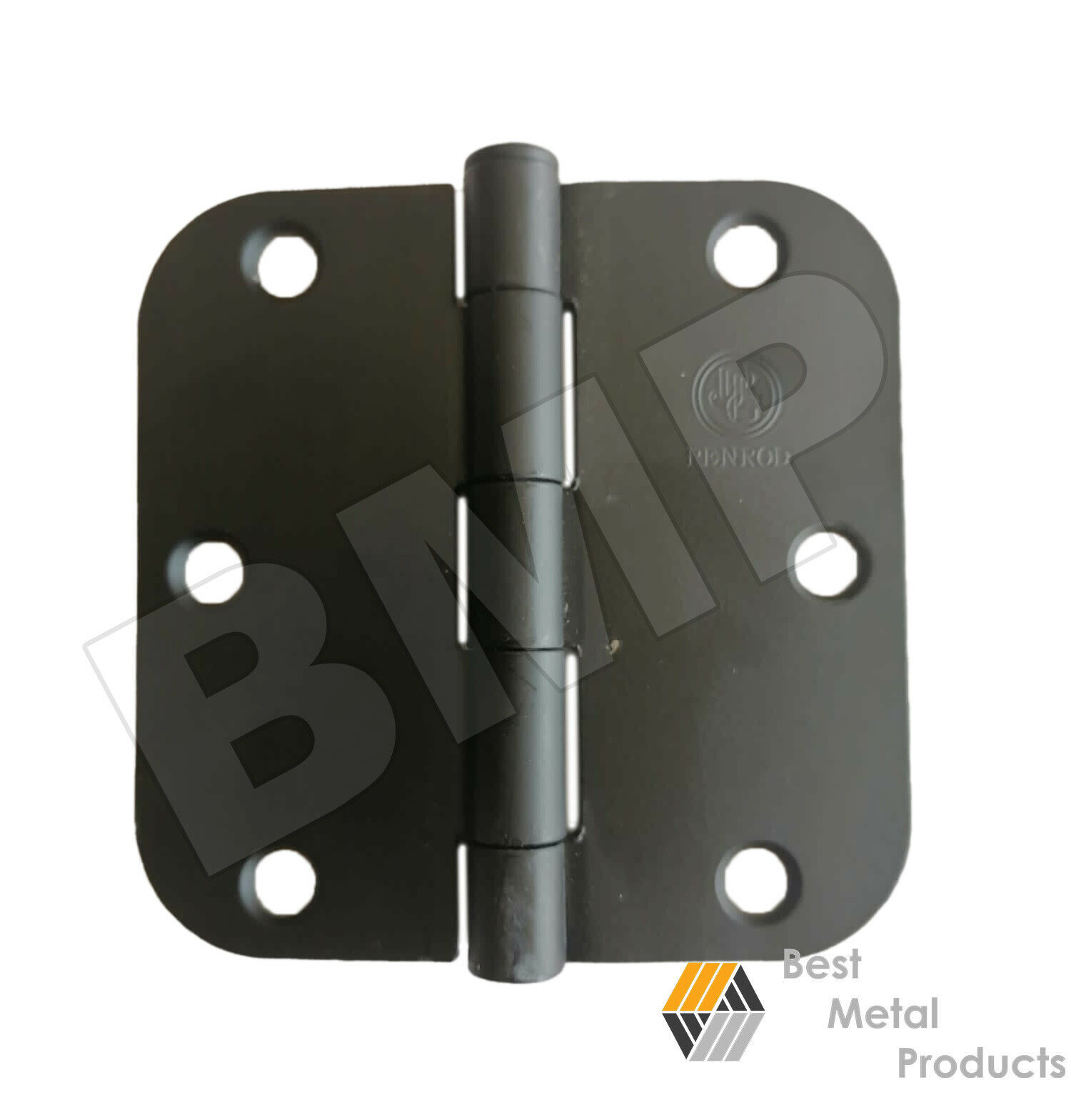 3.5&quot; Matte Black 3.5&quot;x3.5&quot;  Interior Door Hinges with 5/8&quot; Radius 1500302 - $7.95