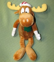 1996 Christmas 24&quot; Bullwinkle Rocky Plush Moose Stuffed Animal Green Scarf Hat - £13.87 GBP