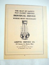1924 Ad Aseptic Service Co., Boston, Mass. Old Style Toilet Illustration - $152.40 MXN