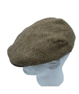 Wool Ivy Gatsby Flat Cap Herringbone Tweed Khaki Newsboy Vintage Golf Ha... - $79.19