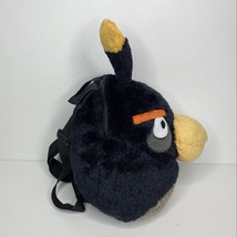 Angry Birds Rovio Plush Black Backpack Bag Zipper Stuffed Animal 17&quot; - £14.53 GBP