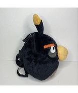 Angry Birds Rovio Plush Black Backpack Bag Zipper Stuffed Animal 17&quot; - £14.52 GBP