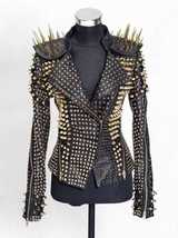 Gothic  Rock Punk Studded Leather Jacket for Women, Fully Studded Leathe... - £249.98 GBP