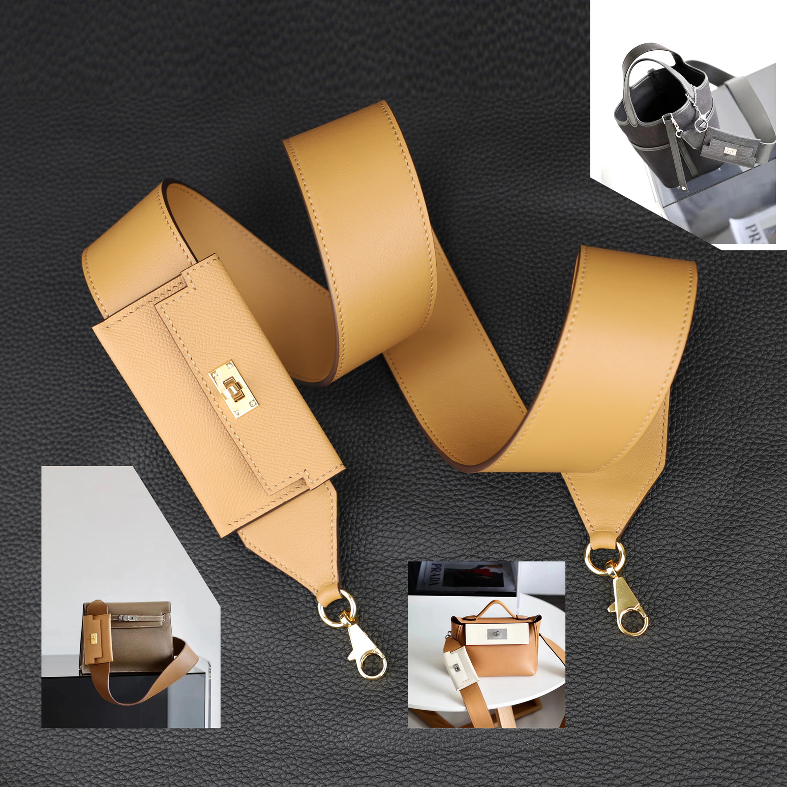 5cm kelly pocket bag strap,epsome pocket and swift leather strap shoulder strap
