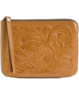 Patricia Nash Cassini Biscuit Tooled Leather Wristlet Bag NWT MSRP $79 - $710.19 MXN
