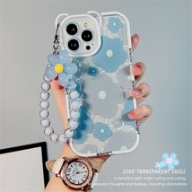 Cute 3D Ear Flower Hang Phone Chain Clear Soft Case for iphone 14 Pro Max 13 12  - £5.74 GBP