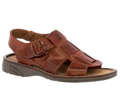 Mens Authentic All Real Leather Mexican Huaraches Cognac Sandals Open Toe - $39.95