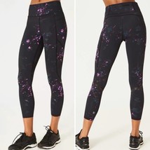 SWEATY BETTY Zero Gravity High-Waisted 7/8 Running Leggings Black/Pink F... - $43.54