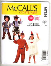 McCalls M7226 Child Cowboy and Indian Costume Sewing Pattern New Sz 2 - £8.24 GBP