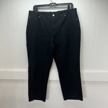 Chicos Jeans 3 Short Womens 16 Straight Crop Black Stretch Denim Comfort - £15.97 GBP