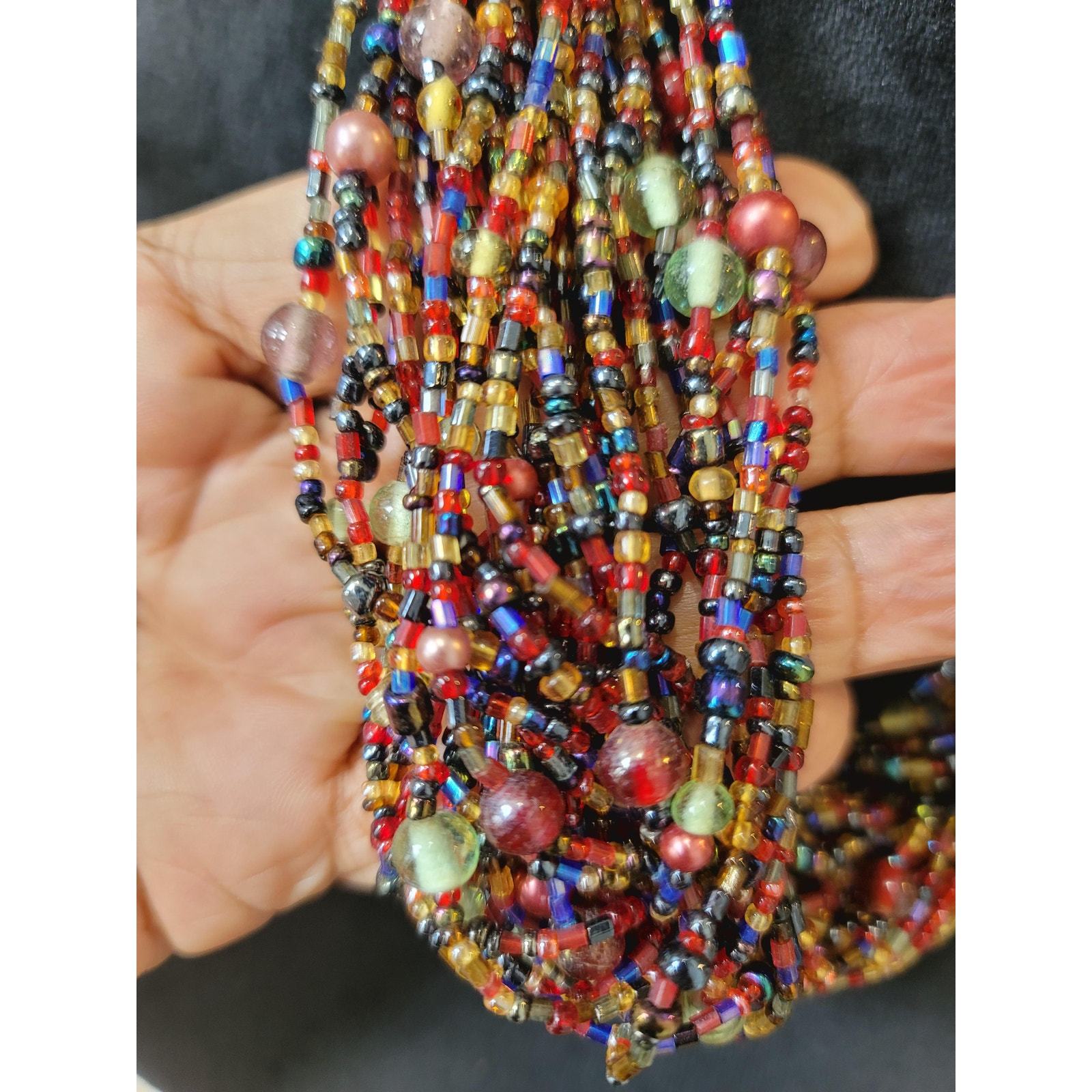 Women's Talbots Multicolor Beaded Statement Necklace Lobster Clasp Item image 3