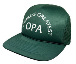 Vintage Worlds Greatest OPA Hat Cap Snap Back Green Mesh Trucker Catalina Mens - £11.81 GBP
